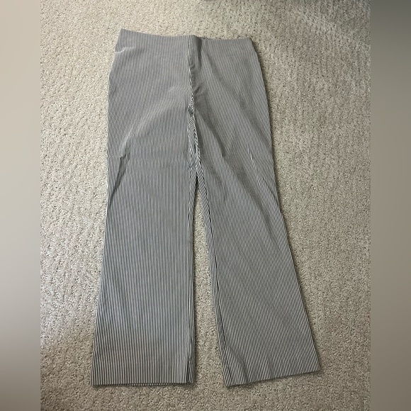 Pants - Gray and white striped trousers